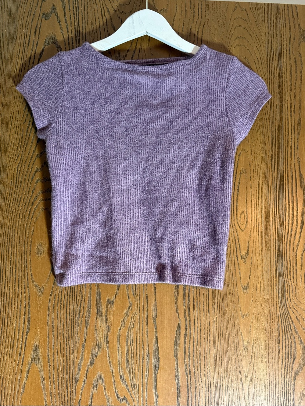 Women's Ribbed Crop Top - Lavender Purple